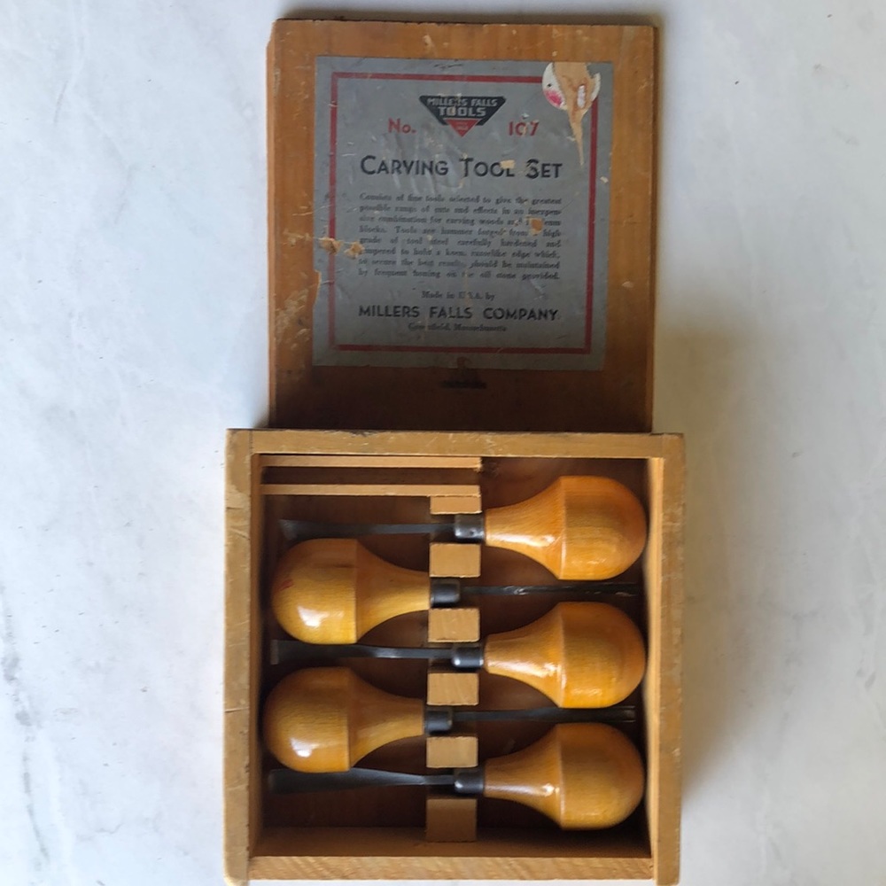 Millers Falls Company carving tool set No. 107 -Vintage